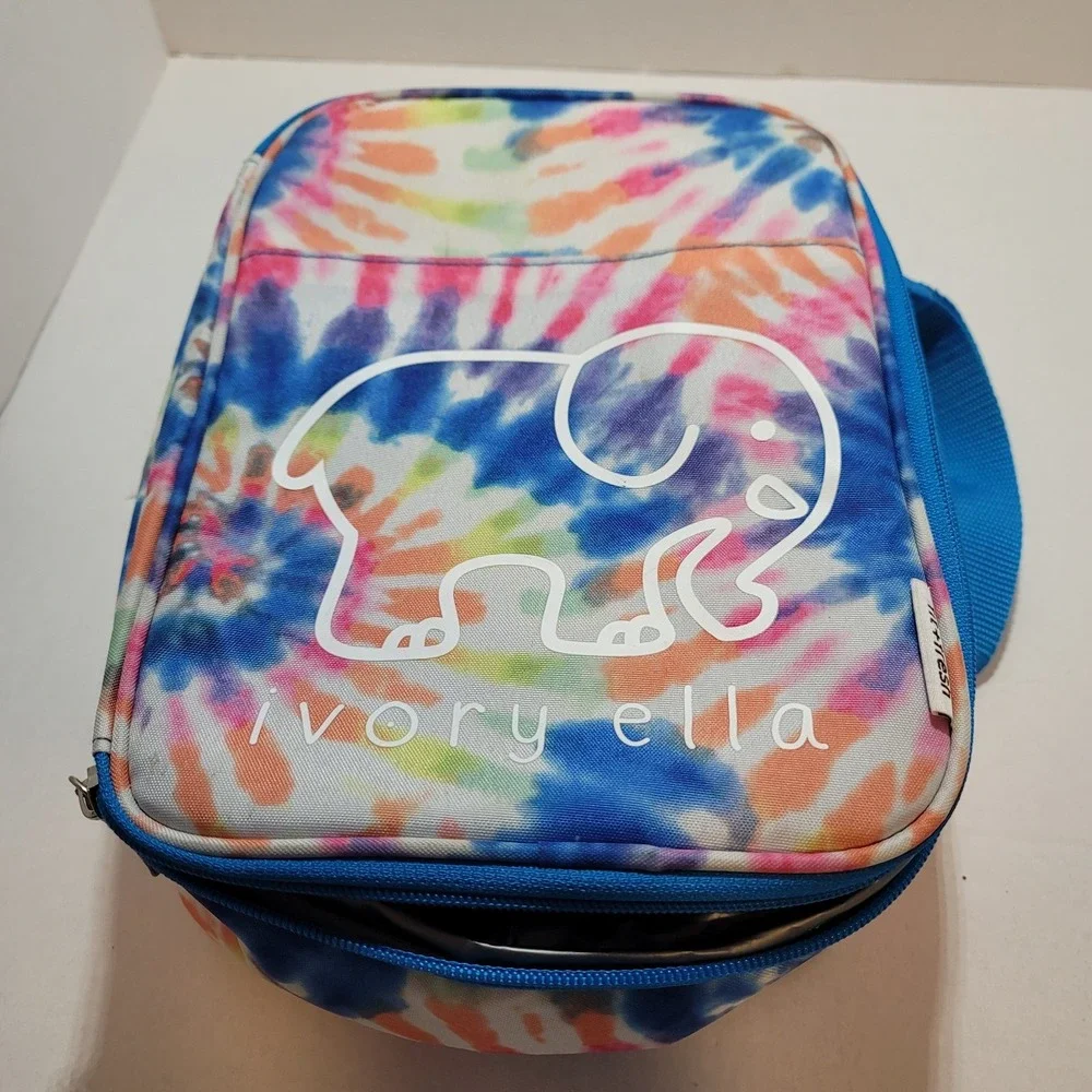 Fit & Fresh‎ Ivory Ella Ryane Insulated Tie Dye Lunch Box Kids Elephant Lunchbag